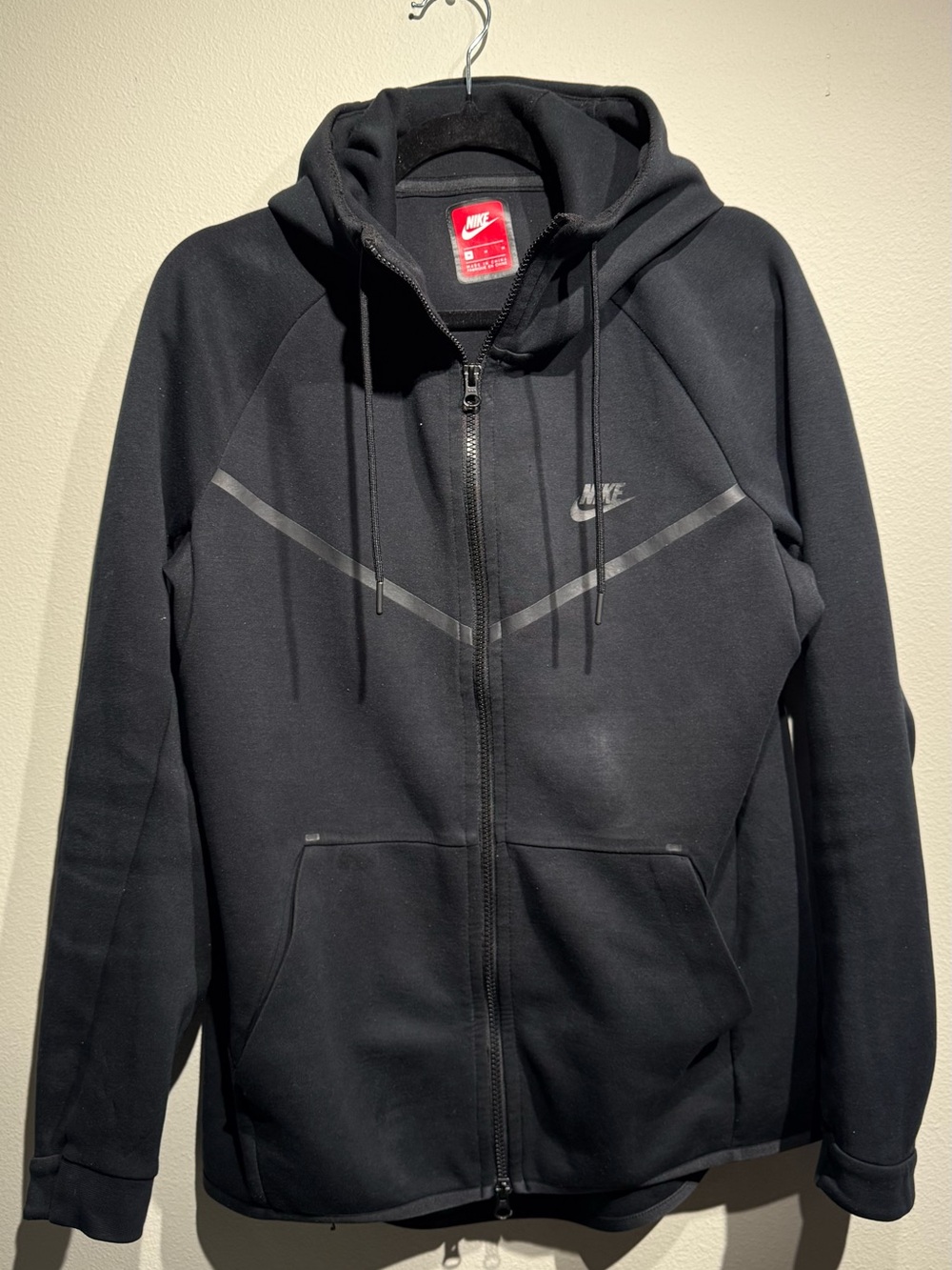 Nike Black Zip-Up Hooded Sweater with Reflective Accent